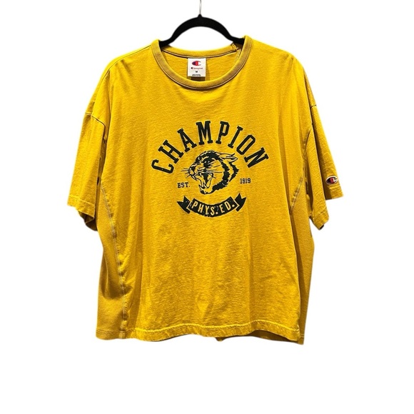 Champion Tops - Champion Mustard Yellow Phys.Ed Graphic Tee Size Medium NWOT
